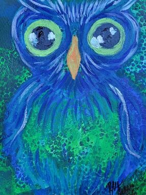 "Give A Hoot" Original Artwork Created By Brea Marie 12in X 16in